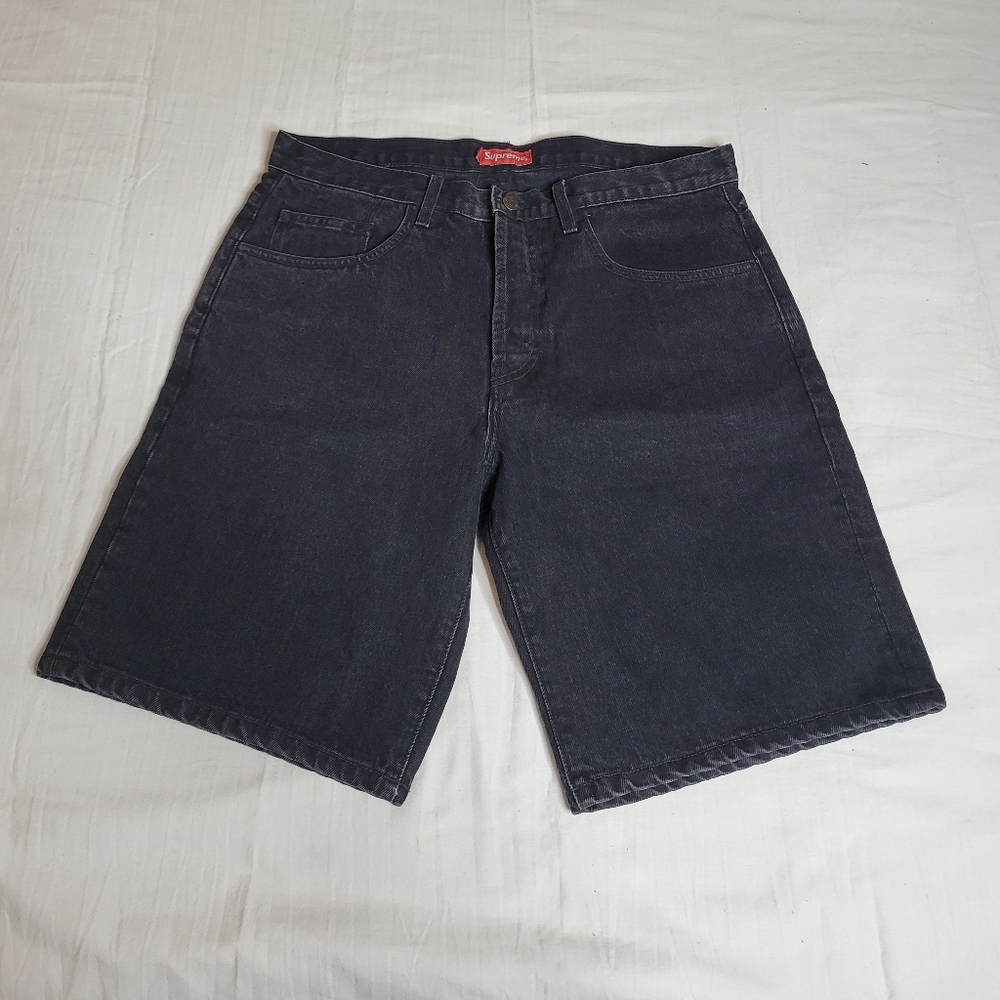 Supreme denim skate shorts black ss17